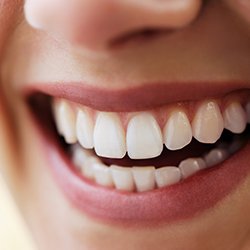 Closeup of healthy teeth and gums