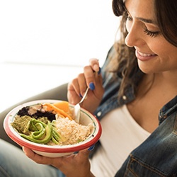 Woman eating healthy in Buckhead