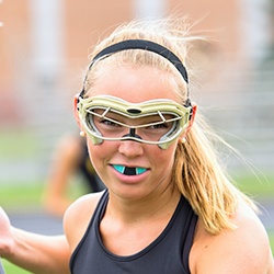 Teen girl wearing sportsguard