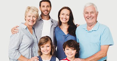 Smiling three generations of family