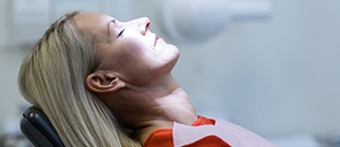 Relaxed woman in dental chair