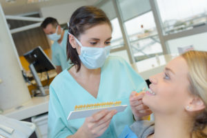 woman at the dentist's office