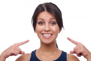 woman smiling with bright teeth